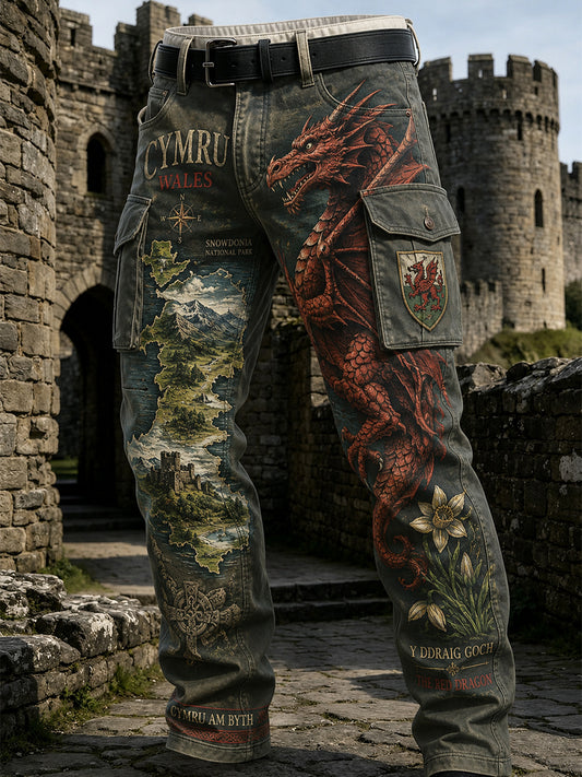 Men's Vintage British Welsh Patterned Work Trousers