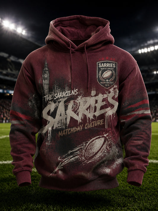 Men's England Rugby Saracen Print Hoodie