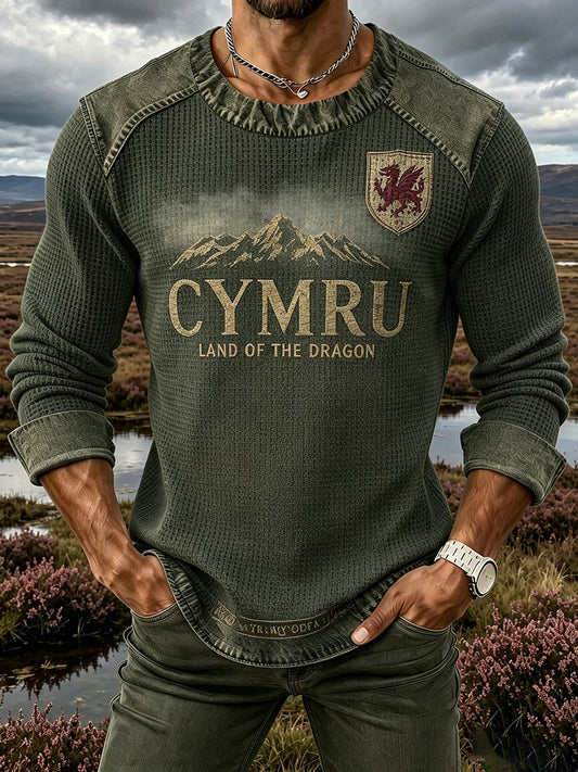 Men's Crew-Neck Welsh-Themed Printed Hoodie From The UK