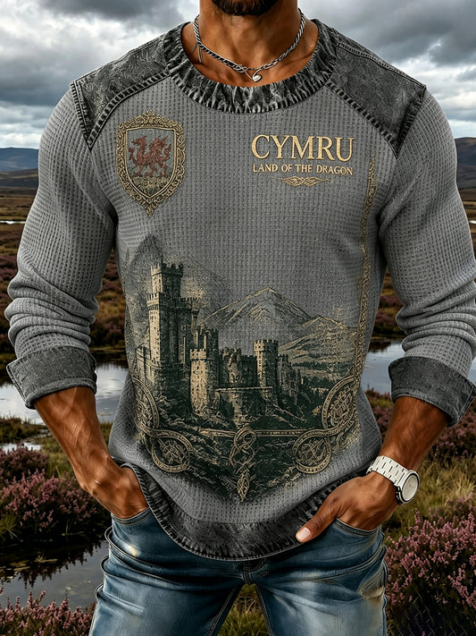 Men's Crew-Neck Welsh-Themed Printed Hoodie From The UK