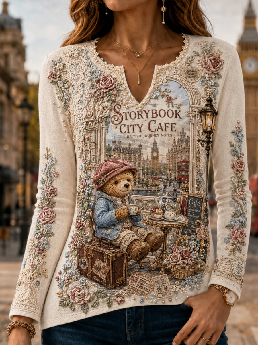 Women's Fun Casual V-Neck Sweatshirt