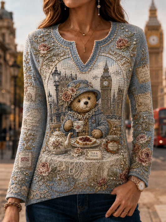 Women's Fun Casual V-Neck Sweatshirt