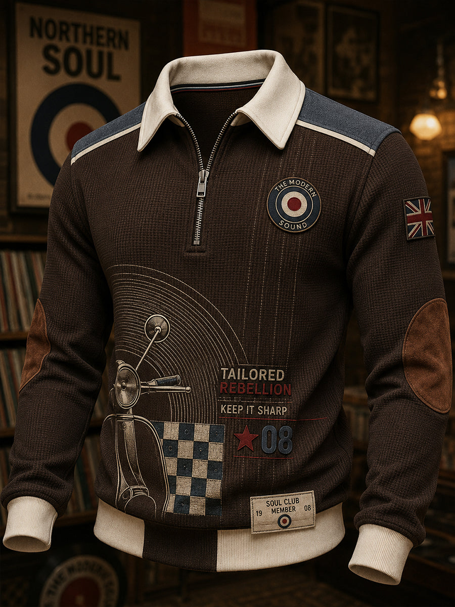 Men's Paul Weller And British Mod Culture Waffle Long Sleeve T-Shirt