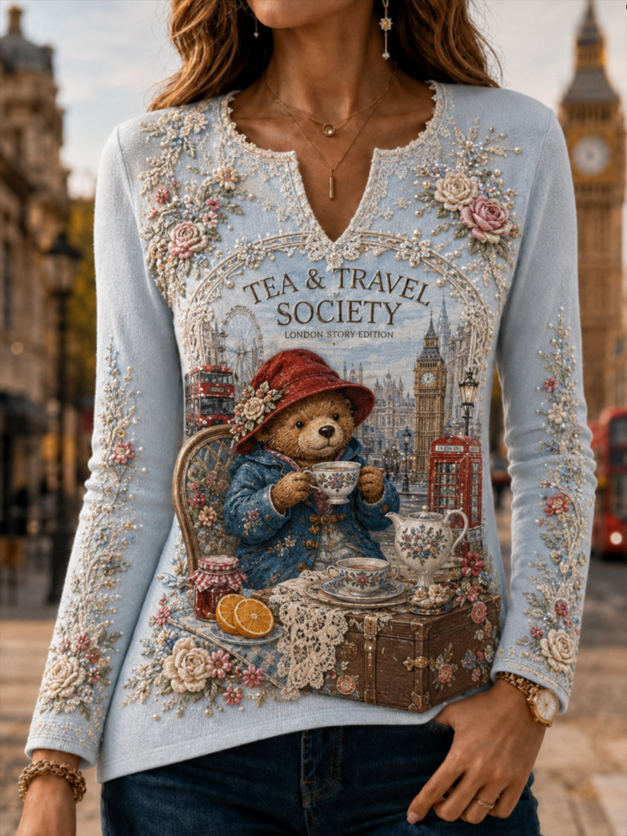 Women's Fun Casual V-Neck Sweatshirt