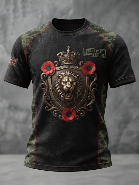 Men's British Veteran Print short sleeves t-shirt