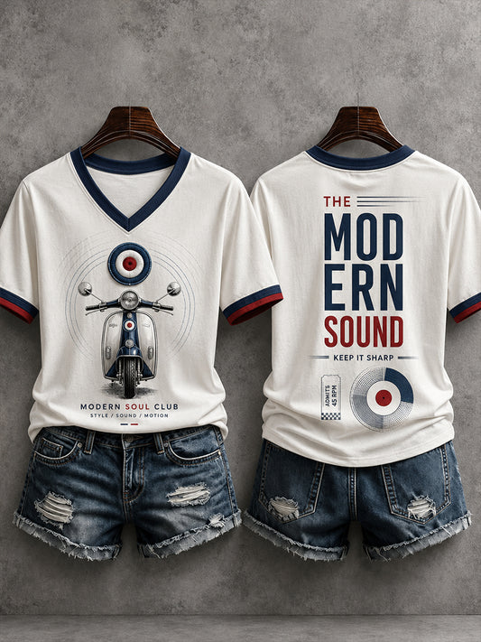 Women's Mods Culture Uk Music Lover Business Style Short-Sleeved T-Shirt
