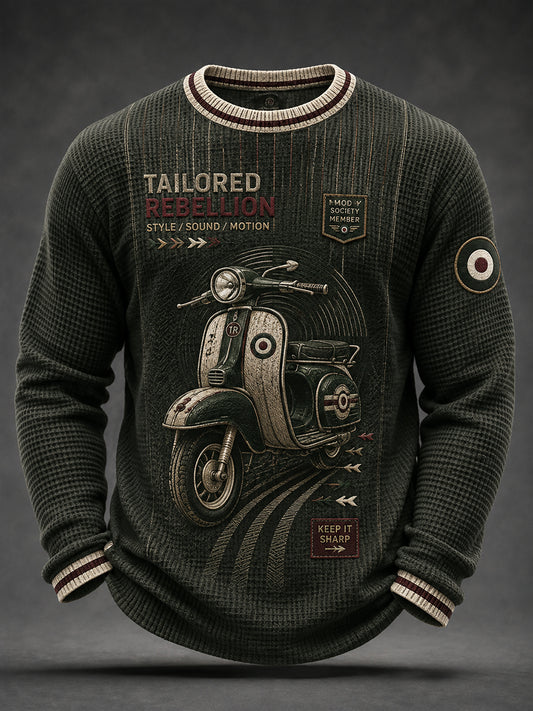 Men's Paul Weller And British Mod Culture Waffle Long Sleeve T-Shirt