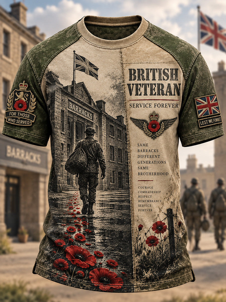 Men's British Veteran Commemorative Short Sleeve T-Shirt