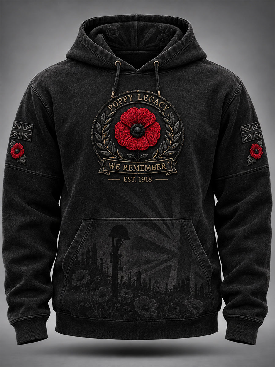 Men's Remembrance Day Lest We Forget Pocket Hoodie