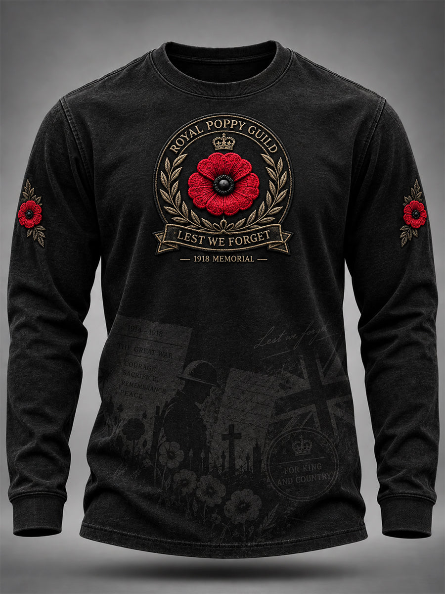 Men's Remembrance Day Lest We Forget Crew-Neck Sweatshirt