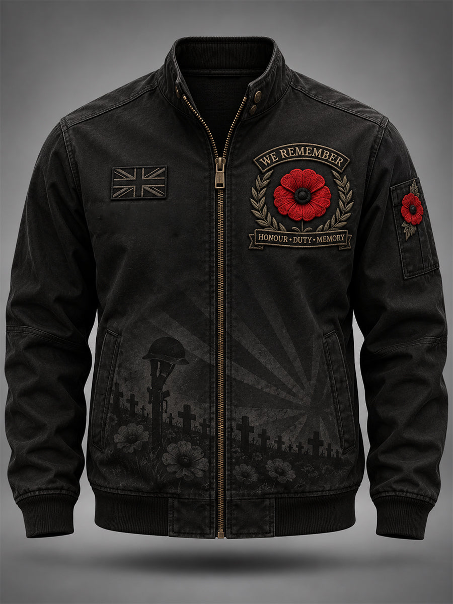 Men's Remembrance Day Lest We Forget Zipper Jacket
