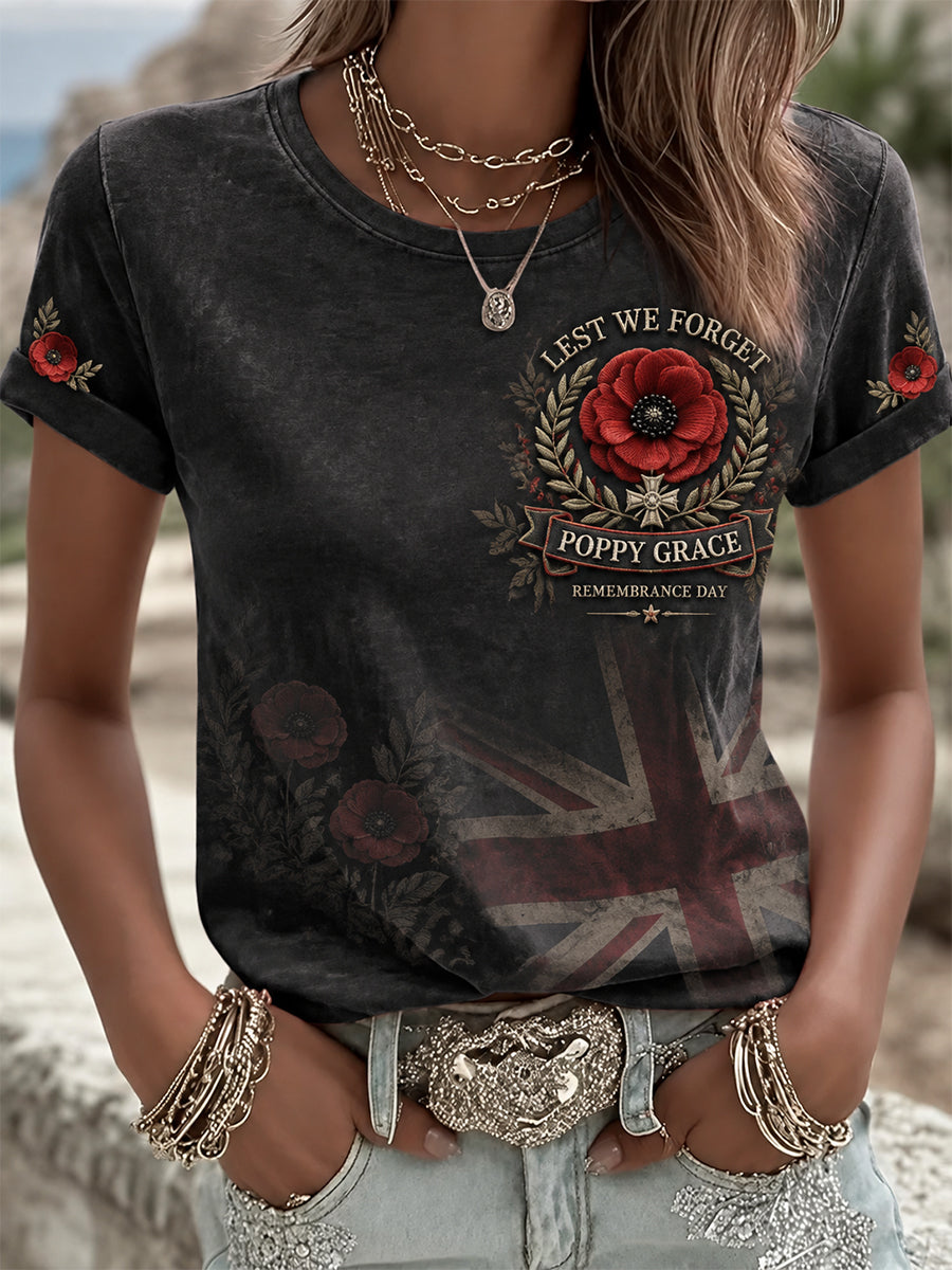 Women's Remembrance Day Lest We Forget Short Sleeves T-shirt