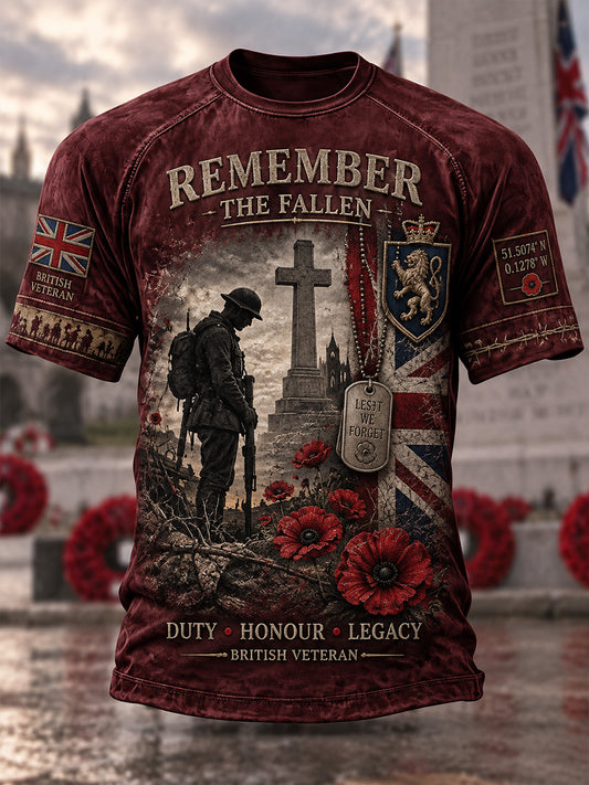 Men's British Veteran Commemorative Short Sleeve T-Shirt