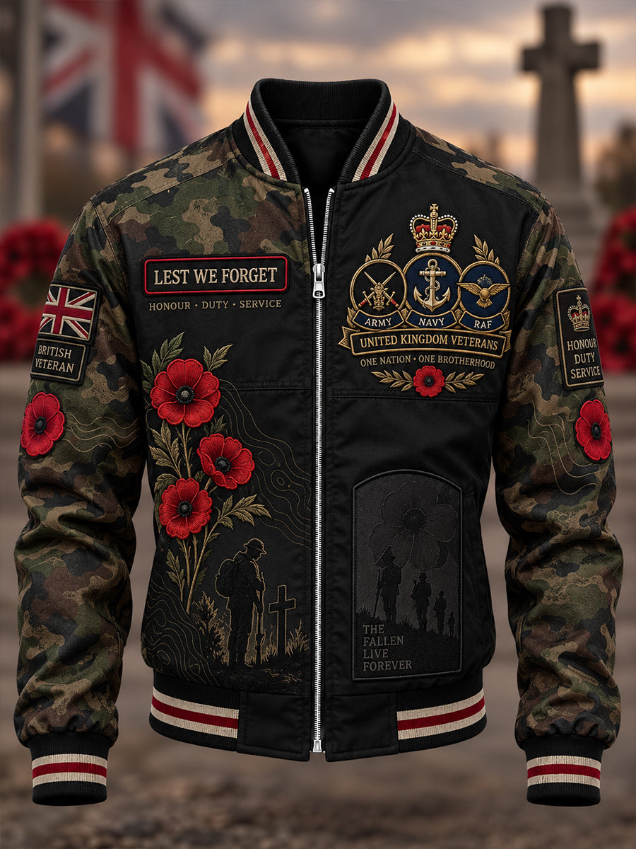Men's British Veteran Commemorative  Printed Monkey Jacket