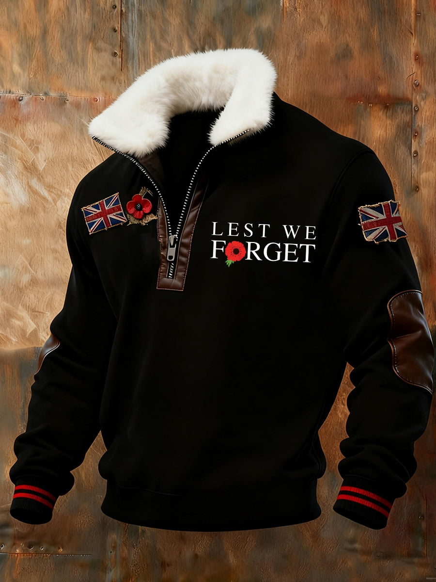 Men's Memorial Day "Forget Me Not" Fur Collar