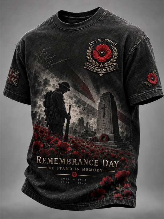 Men's Remembrance Day Lest We Forget Short Sleeves T-shirt