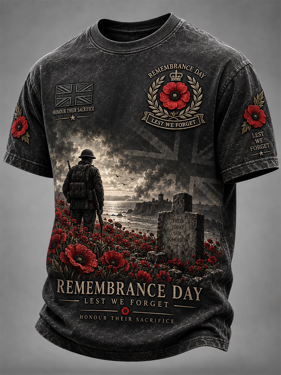 Men's Remembrance Day Lest We Forget Short Sleeves T-shirt