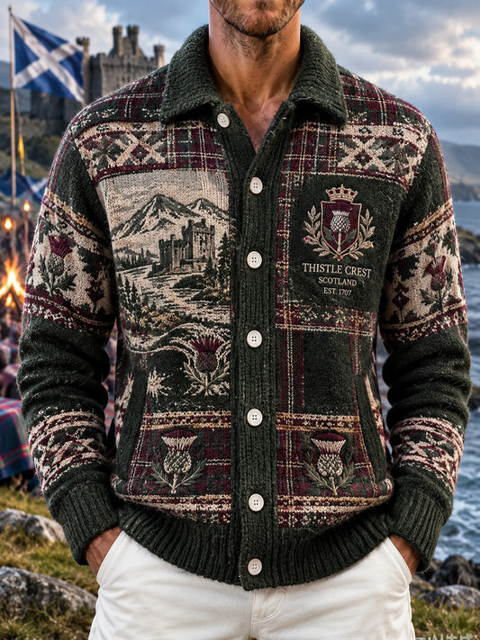Men's Vintage Scottish St Andrew's Day Printed imitation sweater
