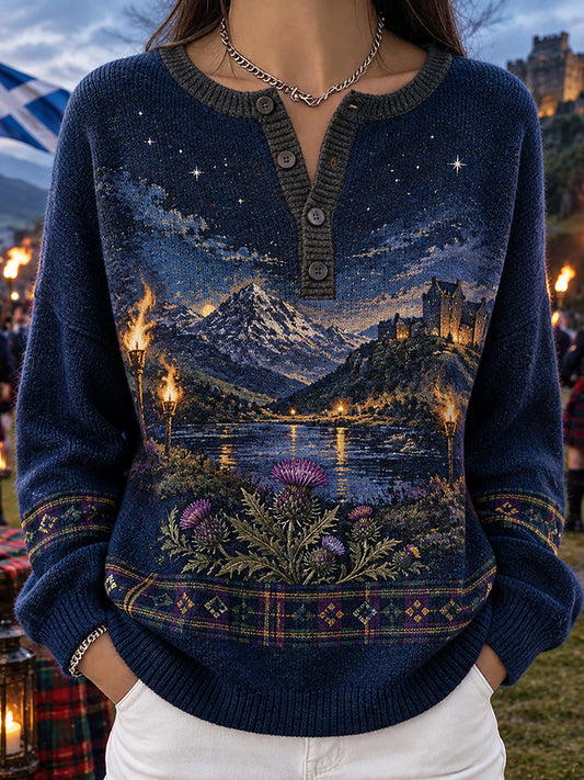 Women‘s Scottish St Andrew's Day Printed Long-sleeve Cardigan