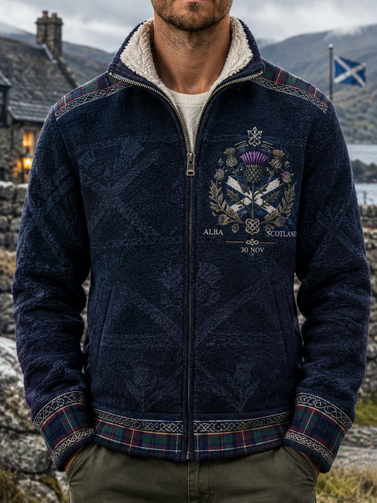 Men's Vintage Scottish St Andrew's Day Printed Flannel Top