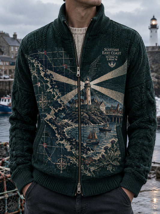 Men's Scottish St Andrew's Day Printed Composite Fleece Jacket