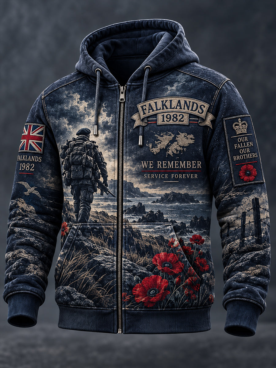 Men's UK Veterans' Memorial  Zip-Up Hoodie
