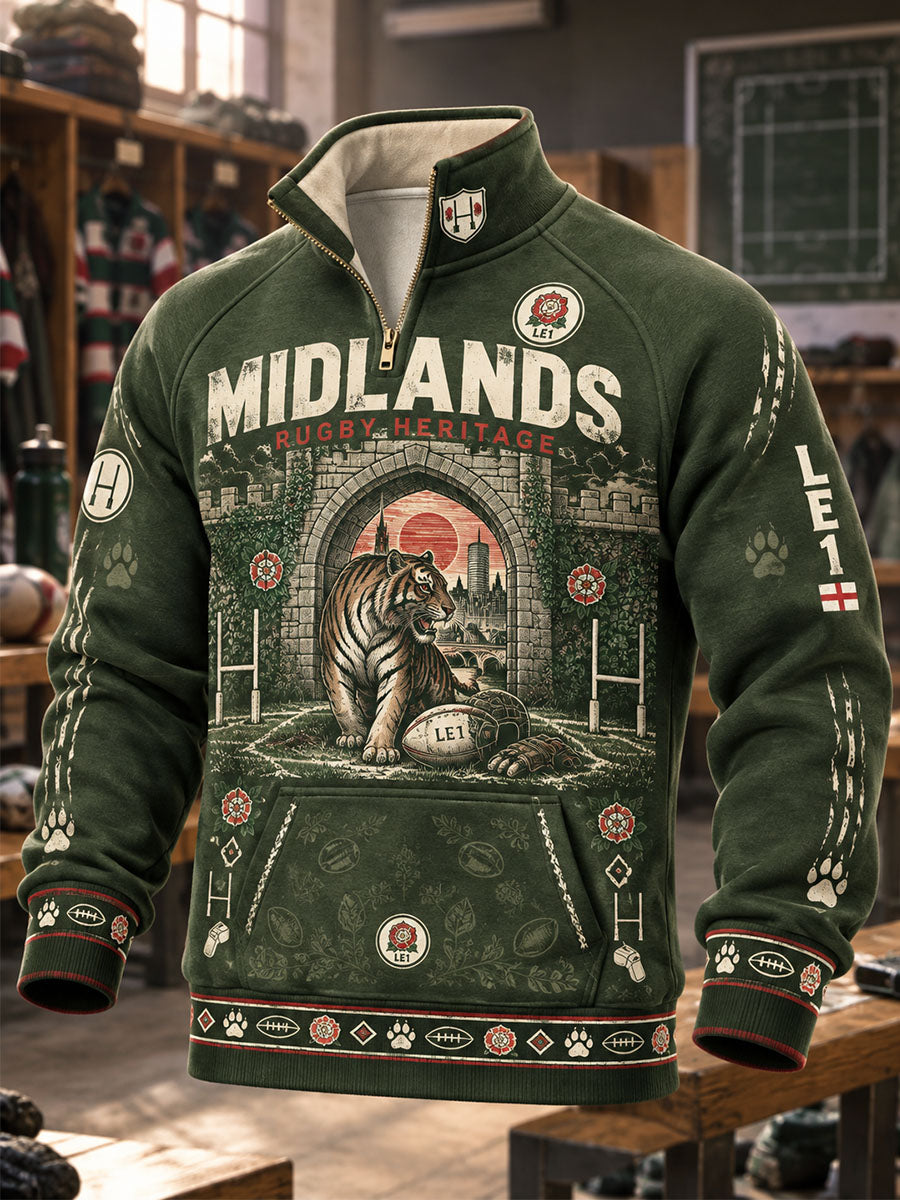 Men's Half-Zip Stand Collar Sweatshirt