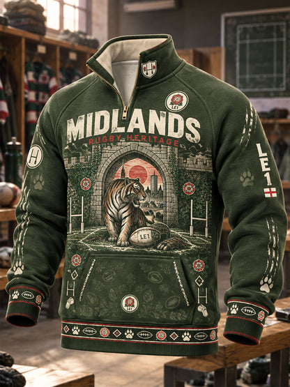 Men's Half-Zip Stand Collar Sweatshirt