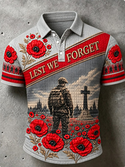 Men's Remembrance Day Lest We Forget  short sleeve shirt