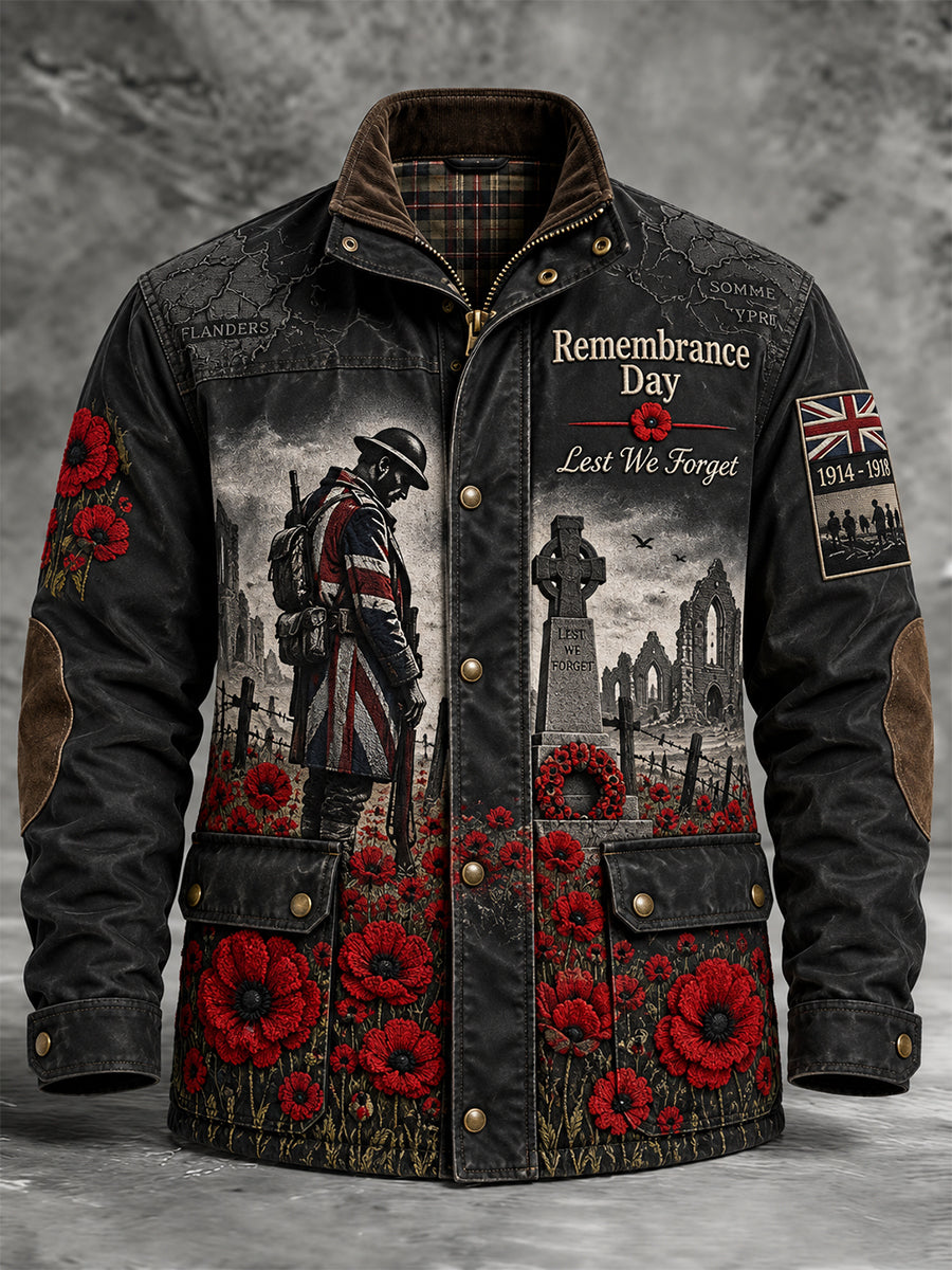 Men's Remembrance Day Lest We Forget Long-Sleeve Jacket