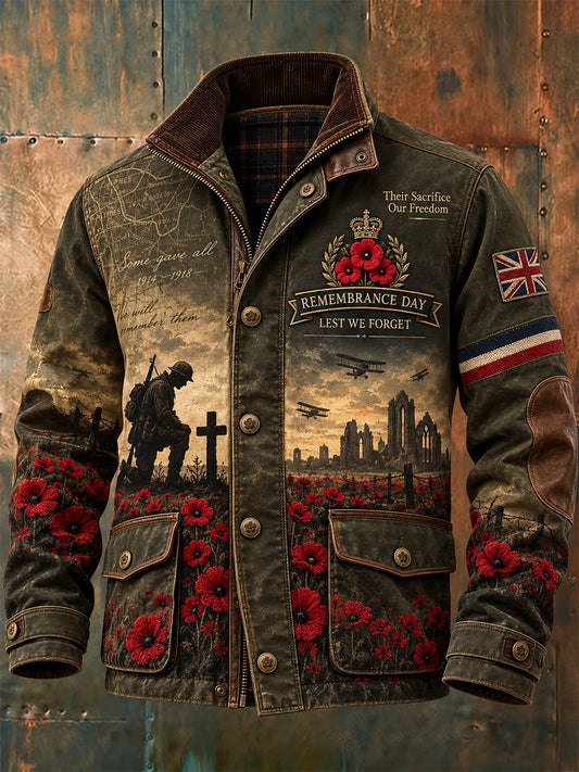 Men's Remembrance Day Lest We Forget Long-Sleeve Jacket