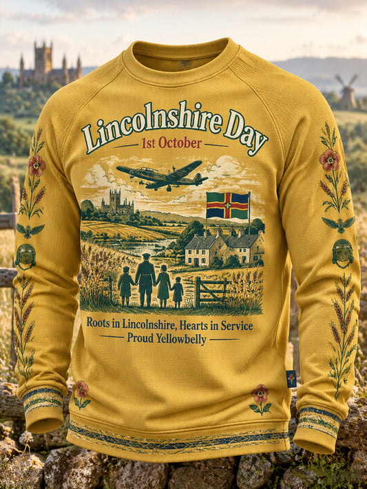 Men's UK Lincolnshire Day Waffle Long-Sleeve Sweatshirt