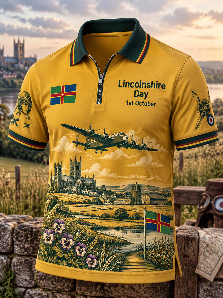 Men's Lincolnshire Day Short-Sleeve Half-Zip Polo Shirt