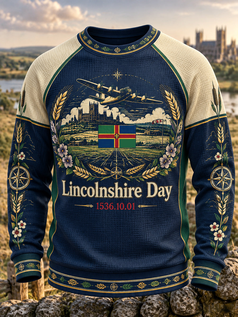 Men's UK Lincolnshire Day Waffle Long-Sleeve Sweatshirt
