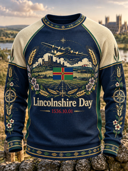 Men's UK Lincolnshire Day Waffle Long-Sleeve Sweatshirt