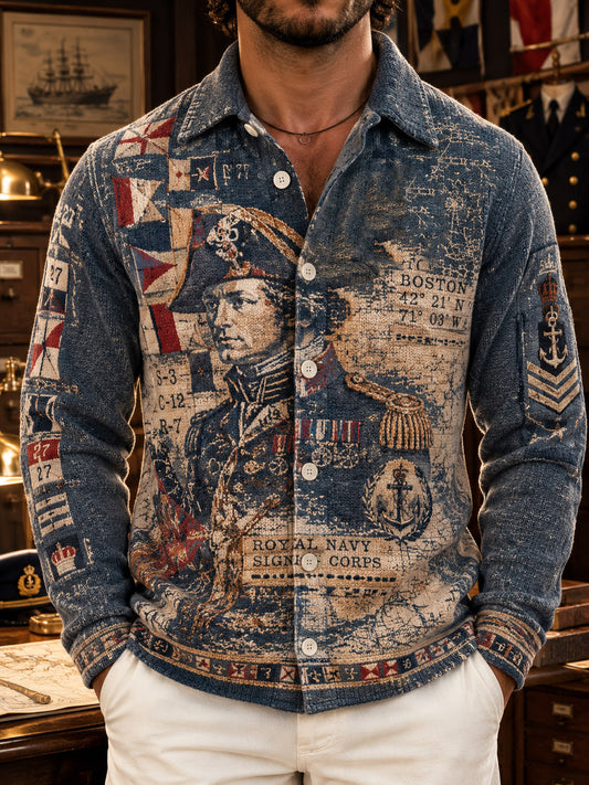 Men's Vintage British Trafalgar Day Printed imitation sweater
