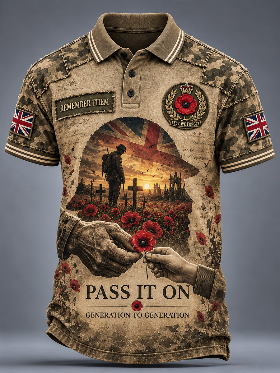 Men's Commemorating Remembrance Day In The Uk Short Sleeve Shirt