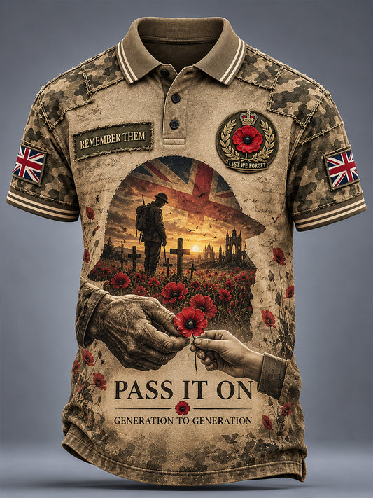 Men's Commemorating Remembrance Day In The Uk Short Sleeve Shirt