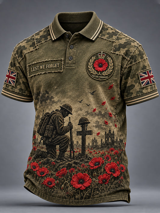 Men's Commemorating Remembrance Day In The Uk Short Sleeve Shirt