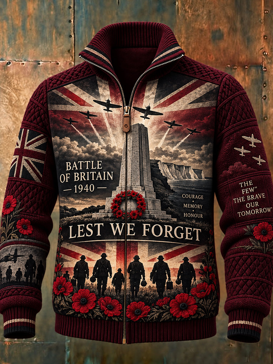 Men's British Veteran Commemorative Long-Sleeve Zip-Up Hoodie