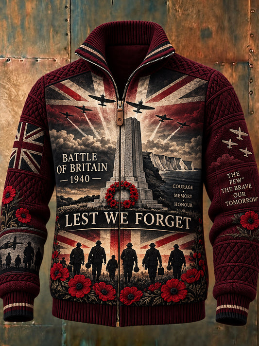 Men's British Veteran Commemorative Long-Sleeve Zip-Up Hoodie