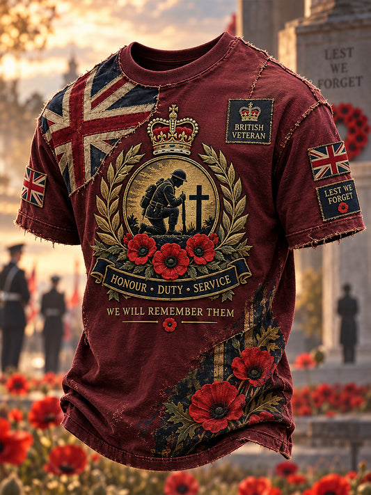 Men's Commemorating Remembrance Day In The Uk Short Sleeve T-Shirt