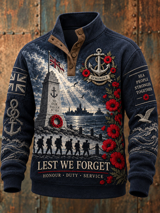 Men's Memorial Four-Button Hoodie