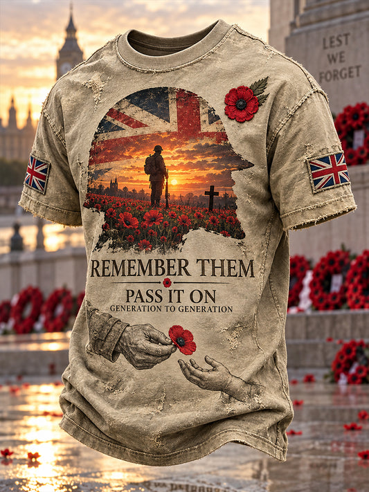 Men's Commemorating Remembrance Day In The Uk Short Sleeve T-Shirt