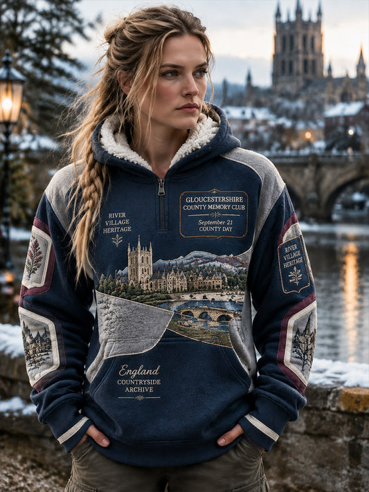 Women's Christmas Fleece-Lined Hoodie from Gloucestershire, UK