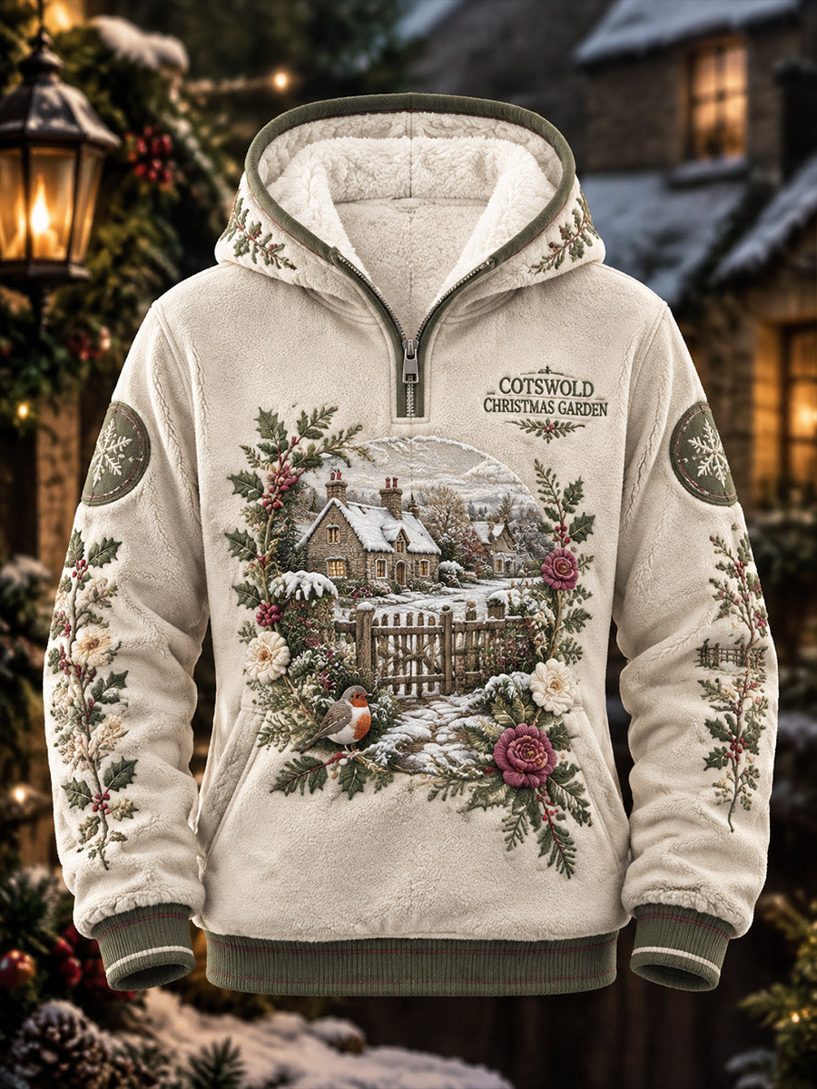 Women's Christmas Fleece-Lined Hoodie from Gloucestershire, UK