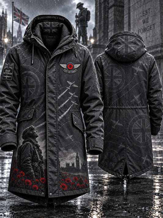 Men's Remembrance Day Lest We Forget Long Coat