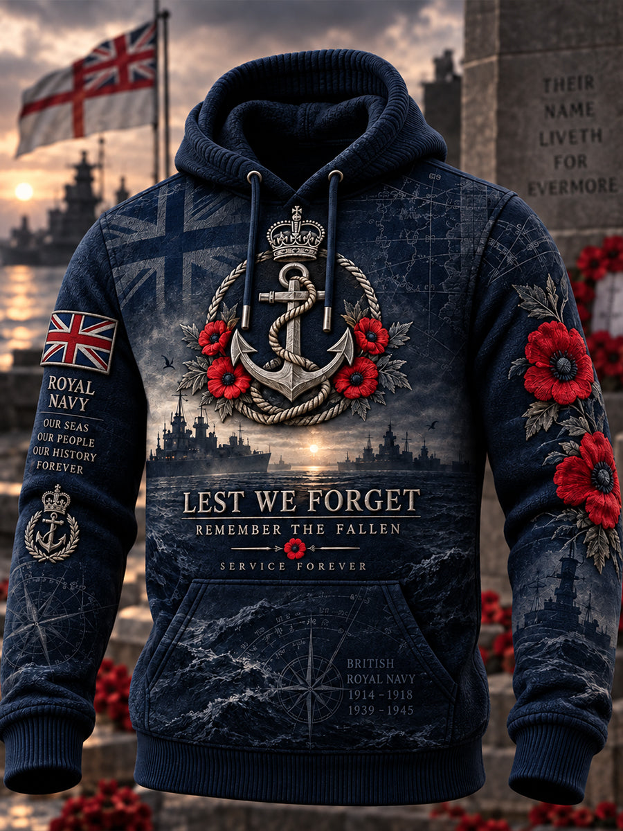 Men's Memorial Oversized Drop-Shoulder Hoodie with Pockets