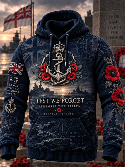 Men's Memorial Oversized Drop-Shoulder Hoodie with Pockets