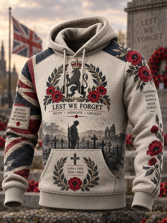 Men's Memorial Oversized Drop-Shoulder Hoodie with Pockets